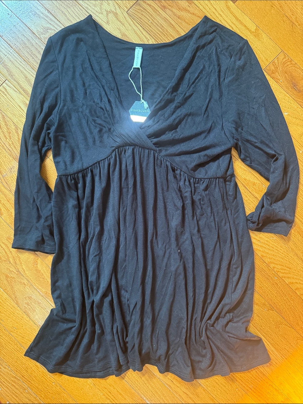 Pinkblush Black V-Neck Empire Maternity Tunic